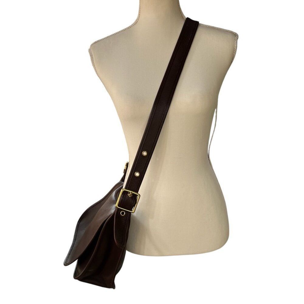 Vintage Coach Patricia Legacy Saddle Crossbody Bag Dark Brown Leather 9951 - Picture 2 of 11